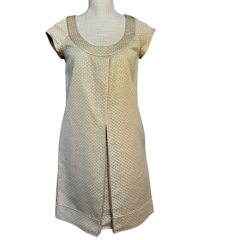 Diane von Furstenberg Elegant Vintage Textured Gold Dress Size 4